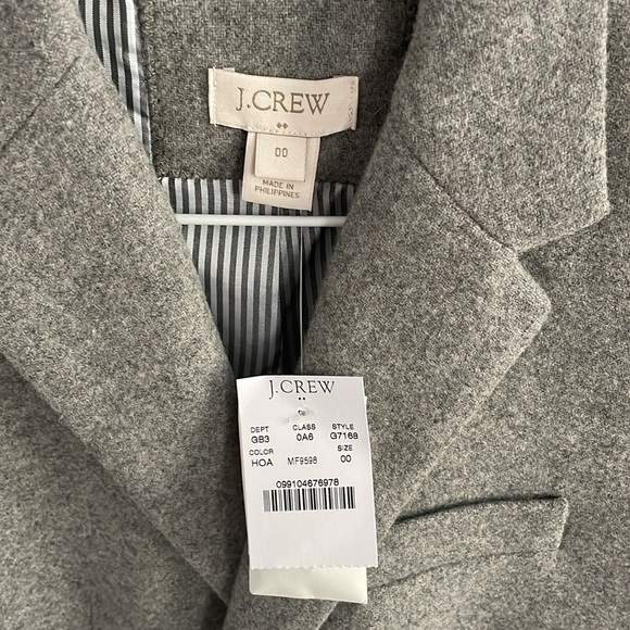 NWT J. Crew Factory Grey Schoolboy Blazer, 00 - Picture 2 of 4